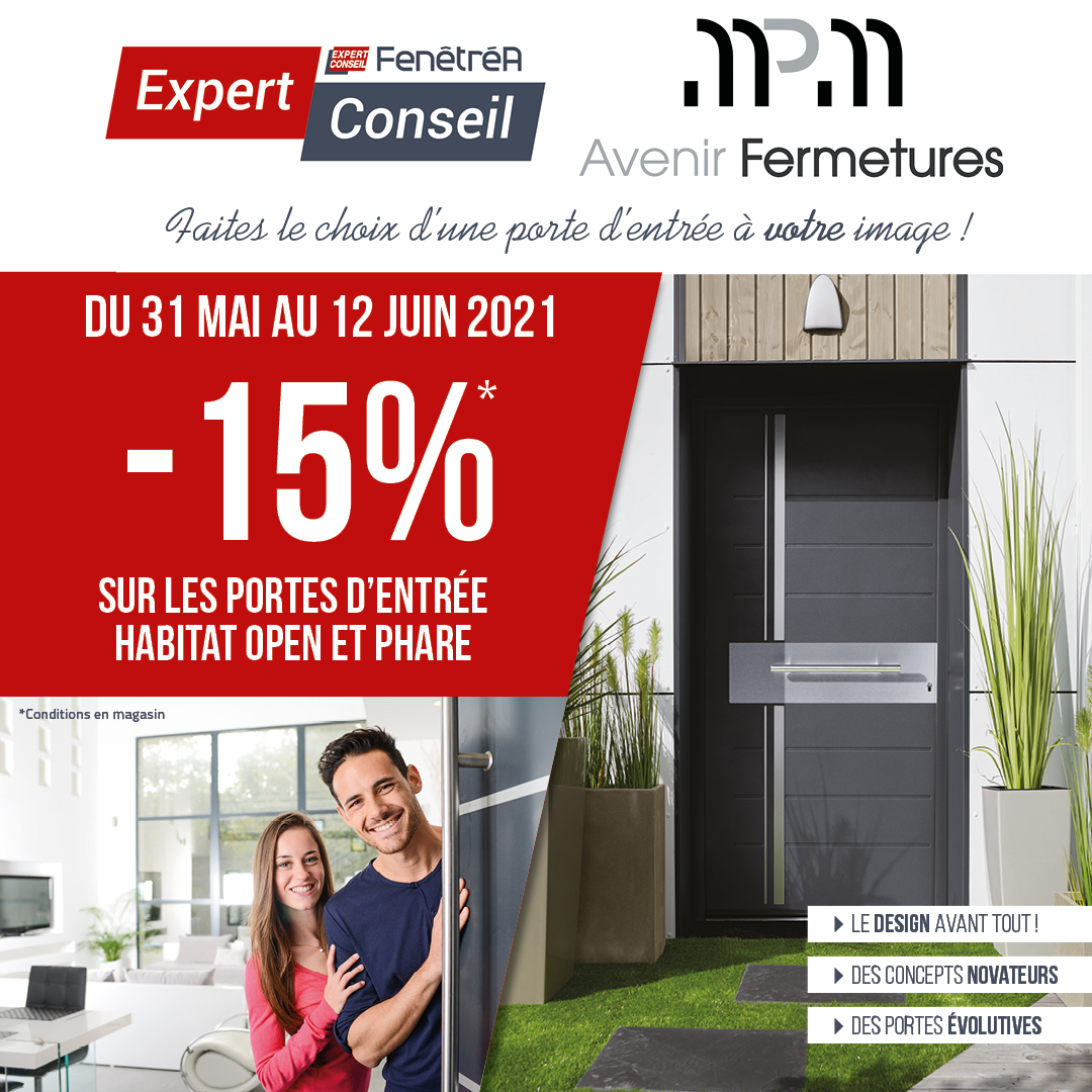 Attention Promo ! -15% Sur les portes d’entrée OPEN et PHARE !